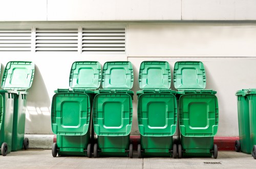 Professional waste management team at work